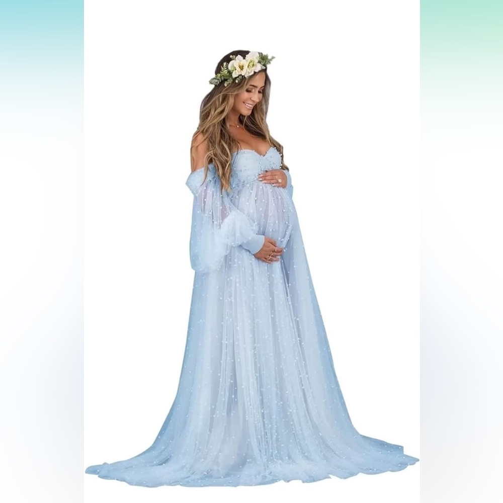 Light Blue Maternity Dress